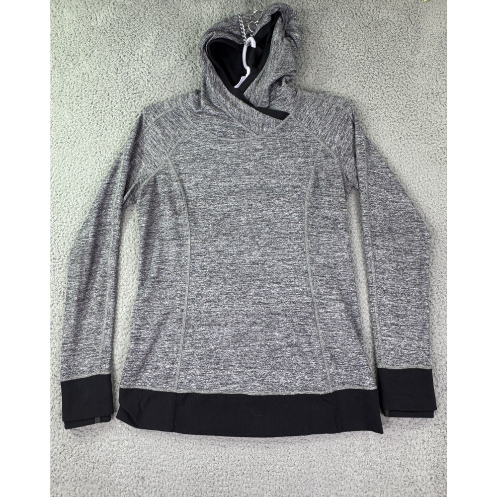 Lululemon Hoodie Pullover Womens Gray Athletic Thumbholes Zip Pocket